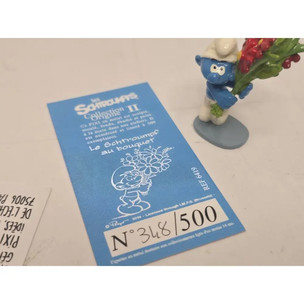 Pixi Mini, Lover Smurf holding a bouquetin Box with numbered COA from France